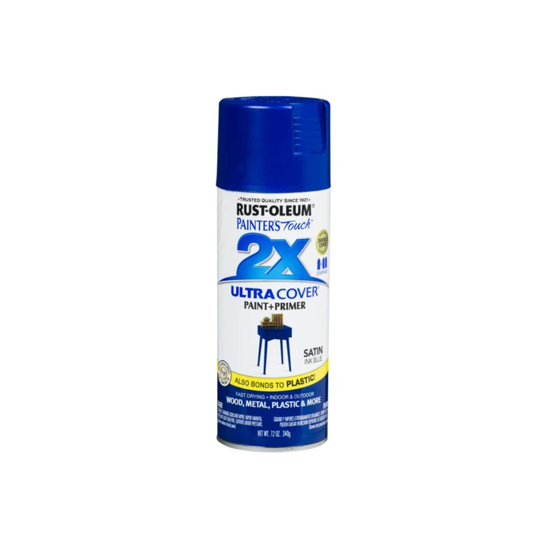 2x Ultra Cover 12 Oz. Satin Spray Paint, Ink Blue