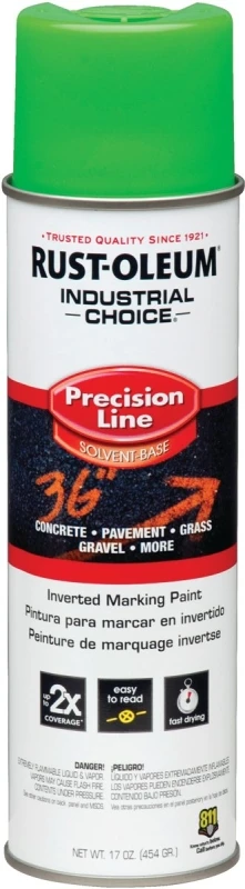 Industrial Choice Precision Line Marking Paint, Fluorescent Green, 17-oz.