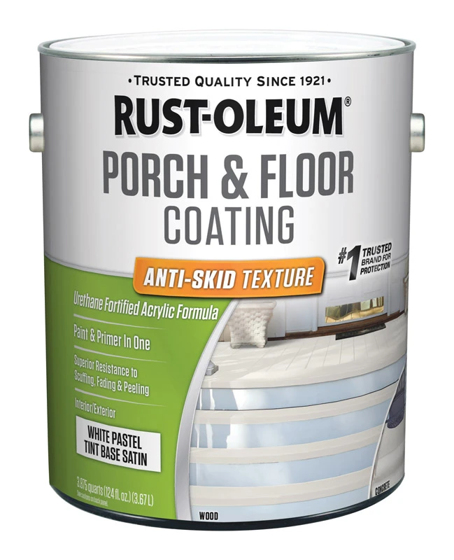 Porch and Floor Urethane Finish Anti-Skid Satin Pastel Tint Base White 1 Gallon