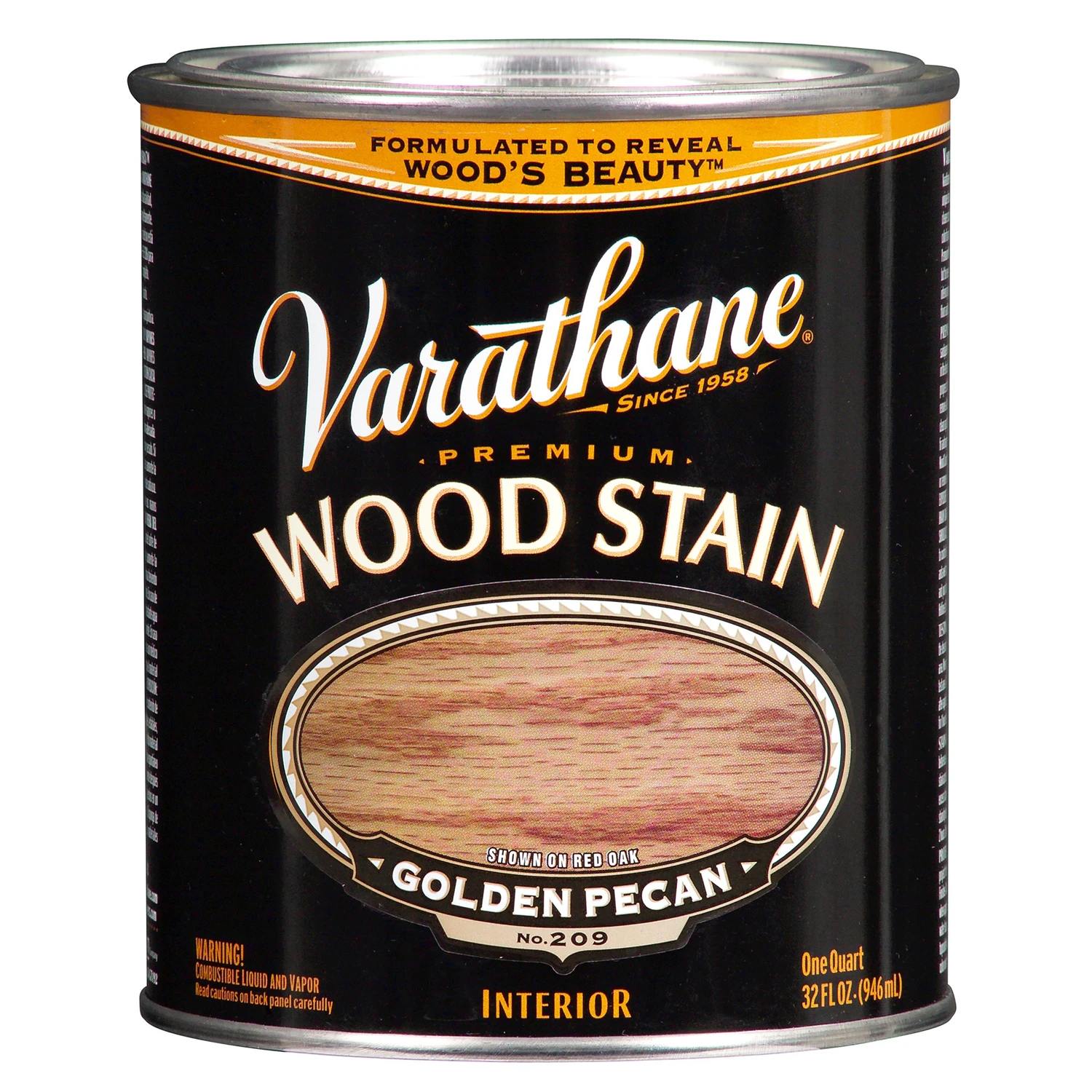 Premium Golden Pecan Oil-based Wood Stain 1 Quart - Deep Penetration Formula
