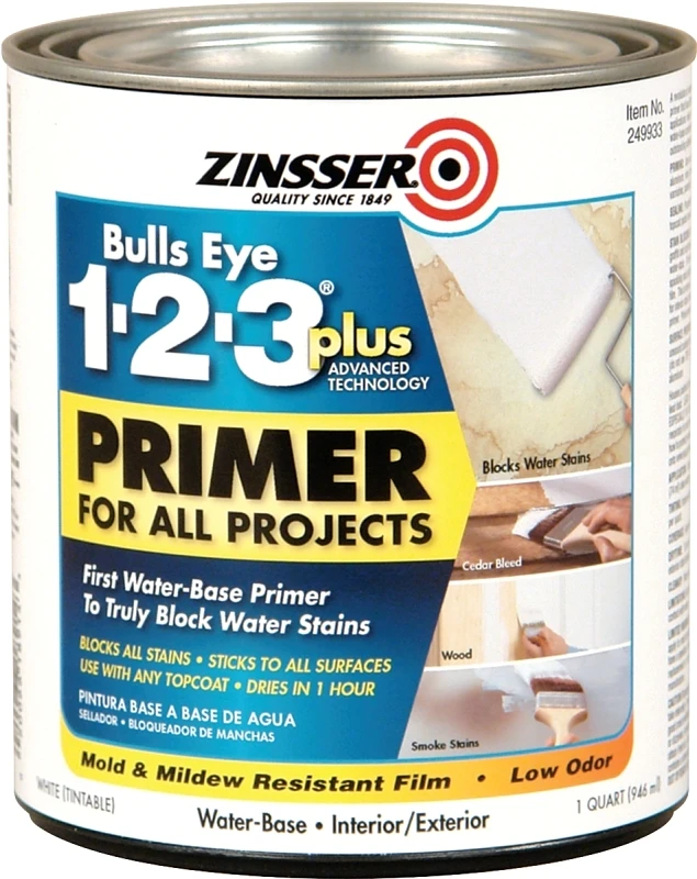 Bulls Eye 123 Plus White Water-based Acrylic Primer 1 Quart