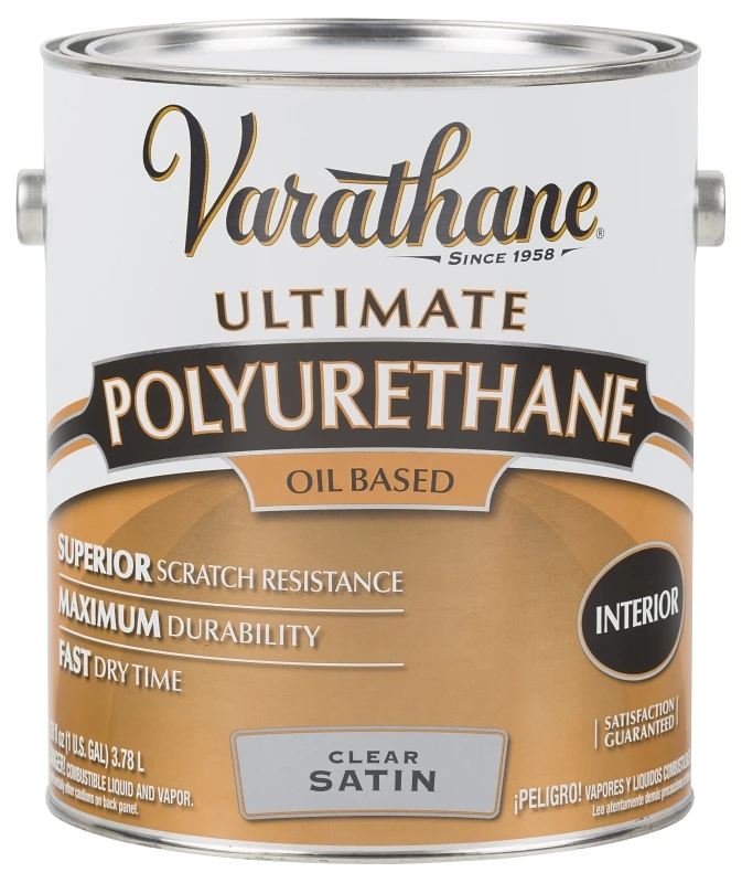 Interior Oil-Based Polyurethane Wood Finish Clear Satin 1 Gallon