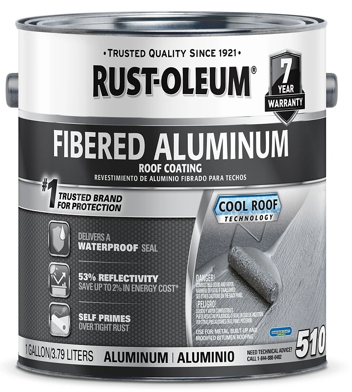 510 1 Gallon 7-year Fibered Aluminum Roof Coating For Metal Roofs