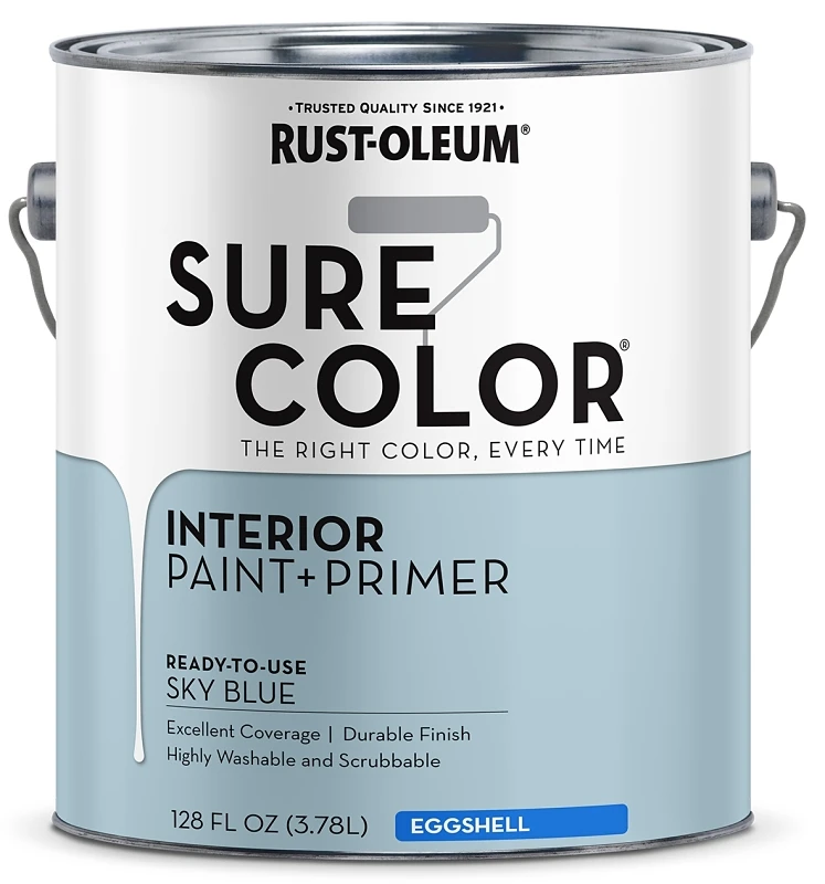 Sure Color Eggshell Sky Blue Interior Wall Paint And Primer, 1 Gallon