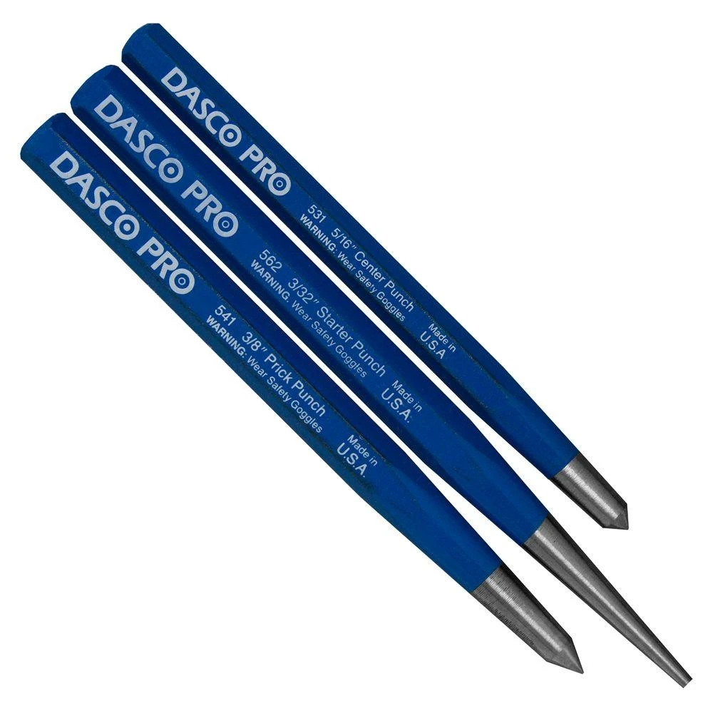 High Carbon Steel Punch Set 3 Piece Marking And Starter Kit