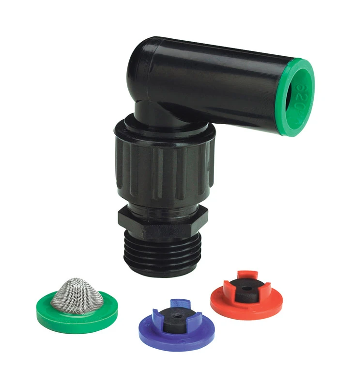 Sprinkler Riser Adapter, Multi-Inlet x 1/2-In. Tubing, Swivel Elbow