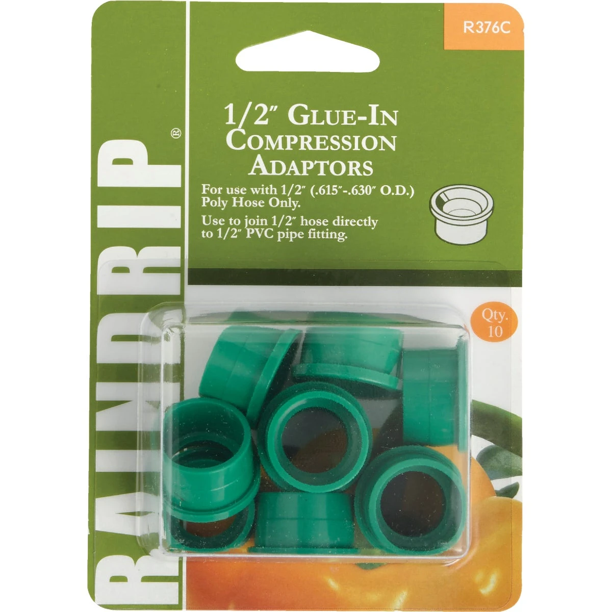 Compression Adapter, 1/2 x 1/2 In. PVC Slip, 10-Pack