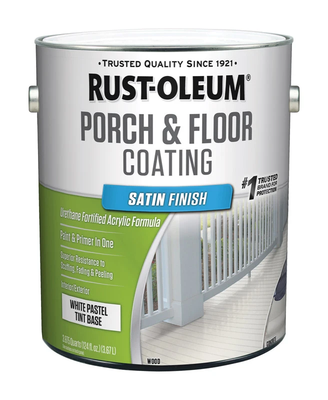 Porch and Floor Urethane Finish Paint Gallon Satin Pure White Base