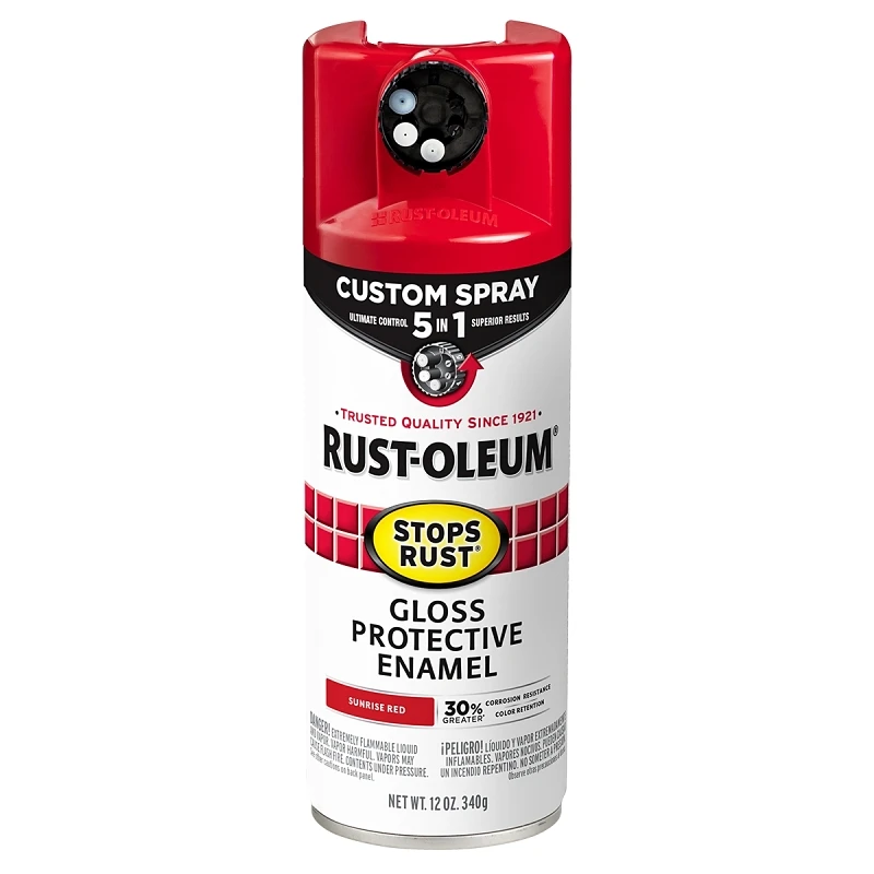 Stops Rust 12 Oz. Custom Spray 5-in-1 Gloss Spray Paint, Sunrise Red