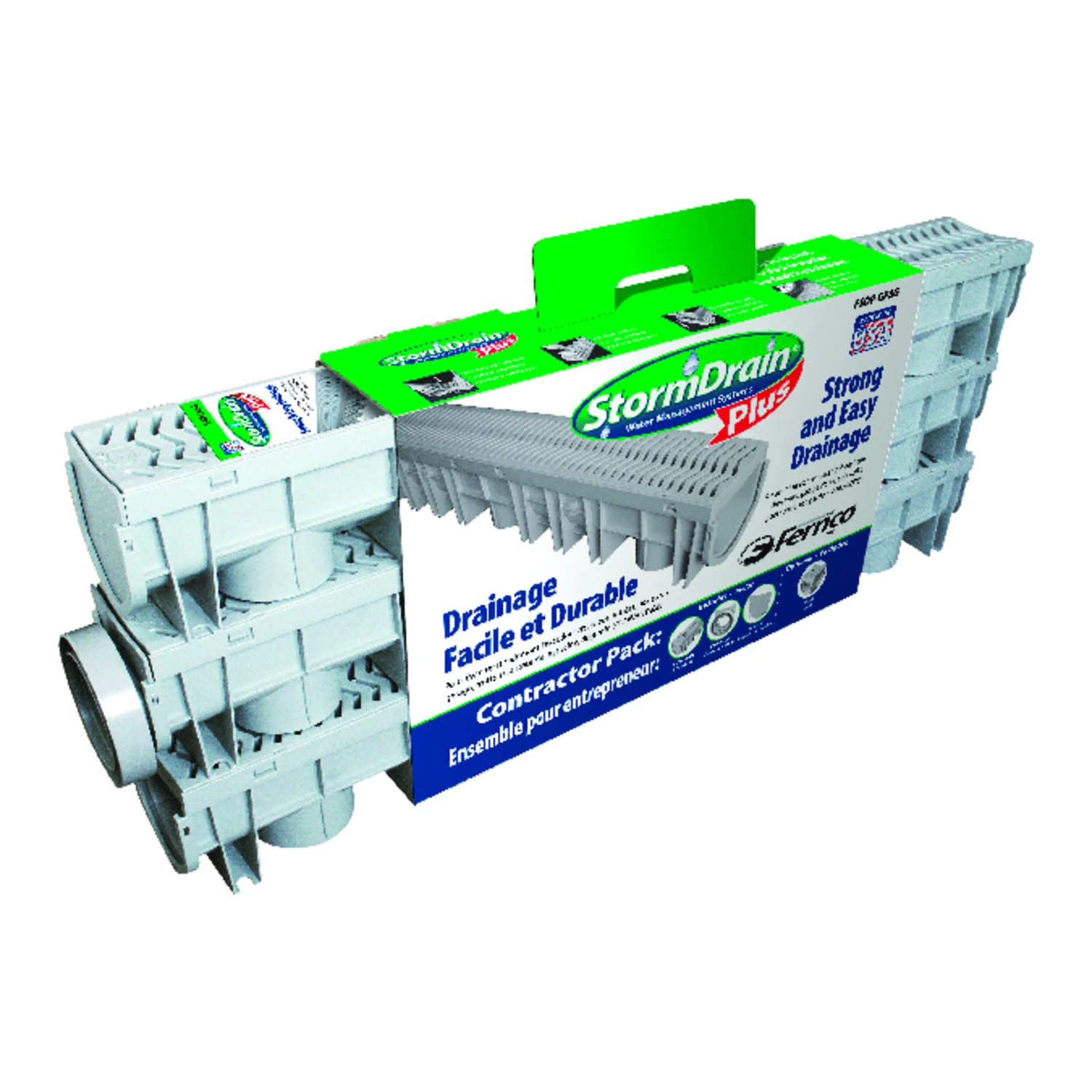 Fernco Storm Drain Plus 118.5 in. Gray Rectangle Polypropylene Channel Grate