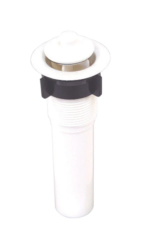 RV Drain Assembly, 1-.25 x 5-.50 In., White Plastic