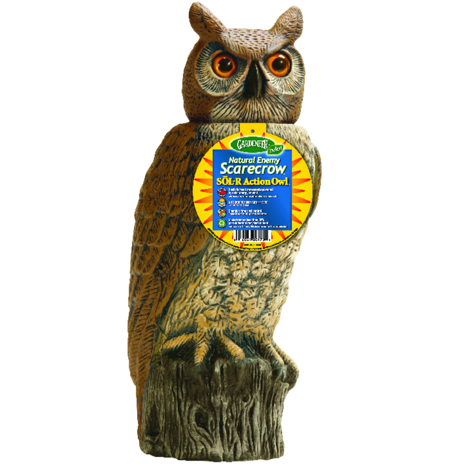 Natural Enemy Scarecrow 18 In. Solar Owl Pest Deterrent Decoy