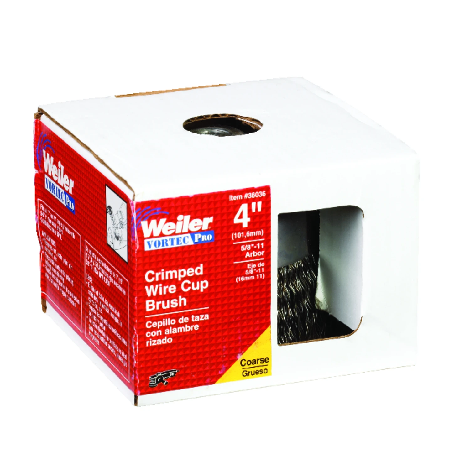 Vortec Pro 4 In. Crimped Wire Brush For Angle Grinder, 0.02 In. Wire Size