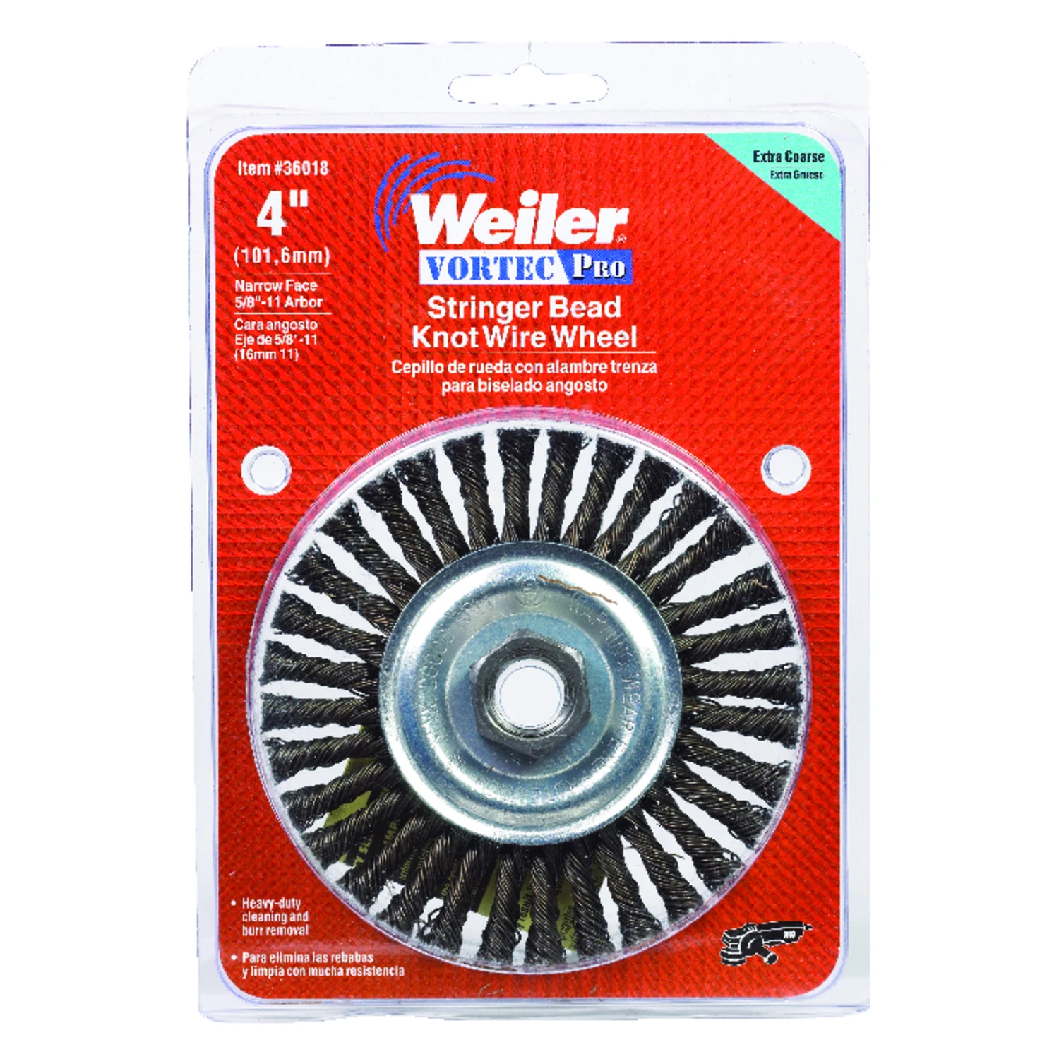 Vortec Pro 4 In. Twisted/knotted Wire Wheel Brush For Angle Grinder