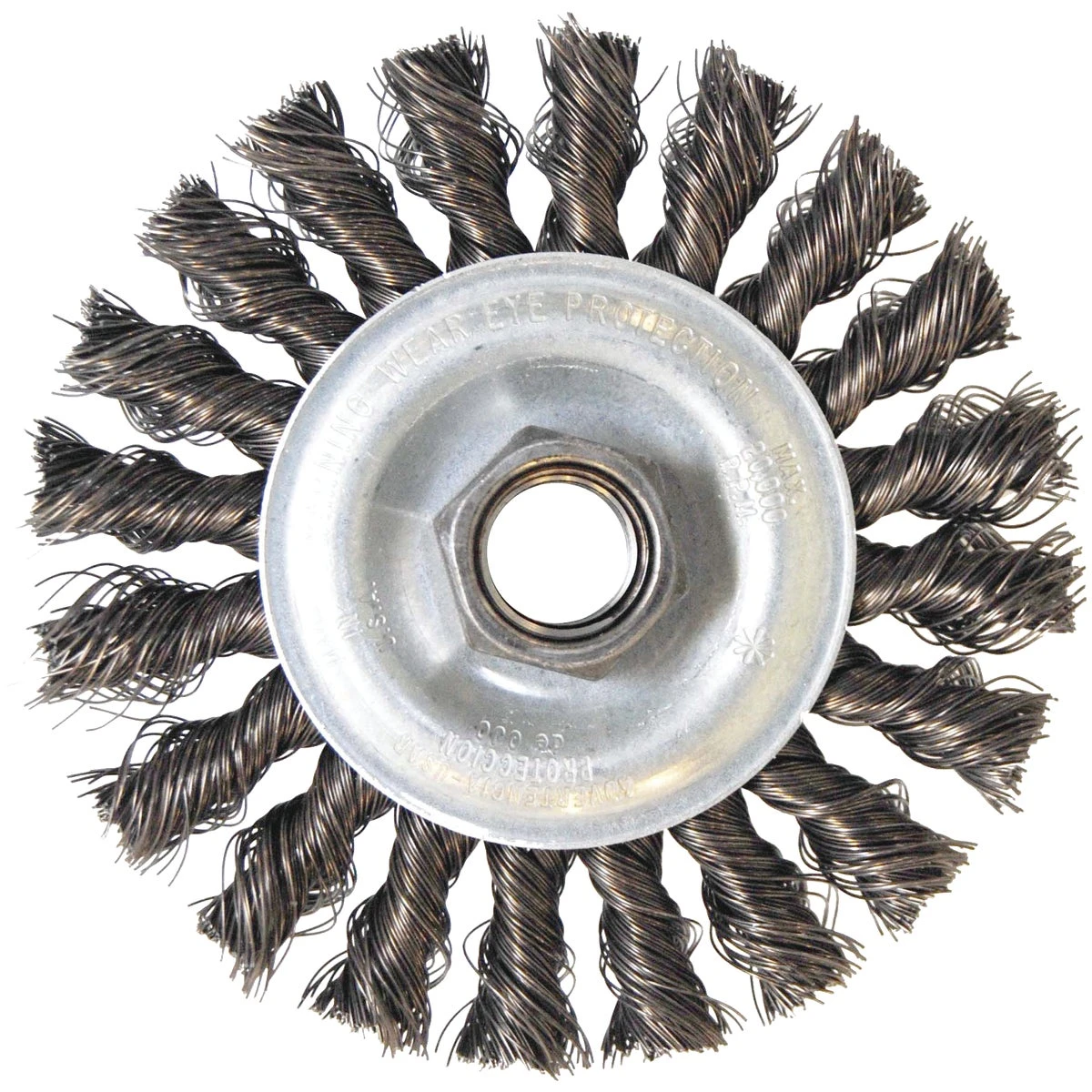 Vortec Pro 4 In. Twisted Wire Wheel Brush 0.014 In. For Angle Grinder