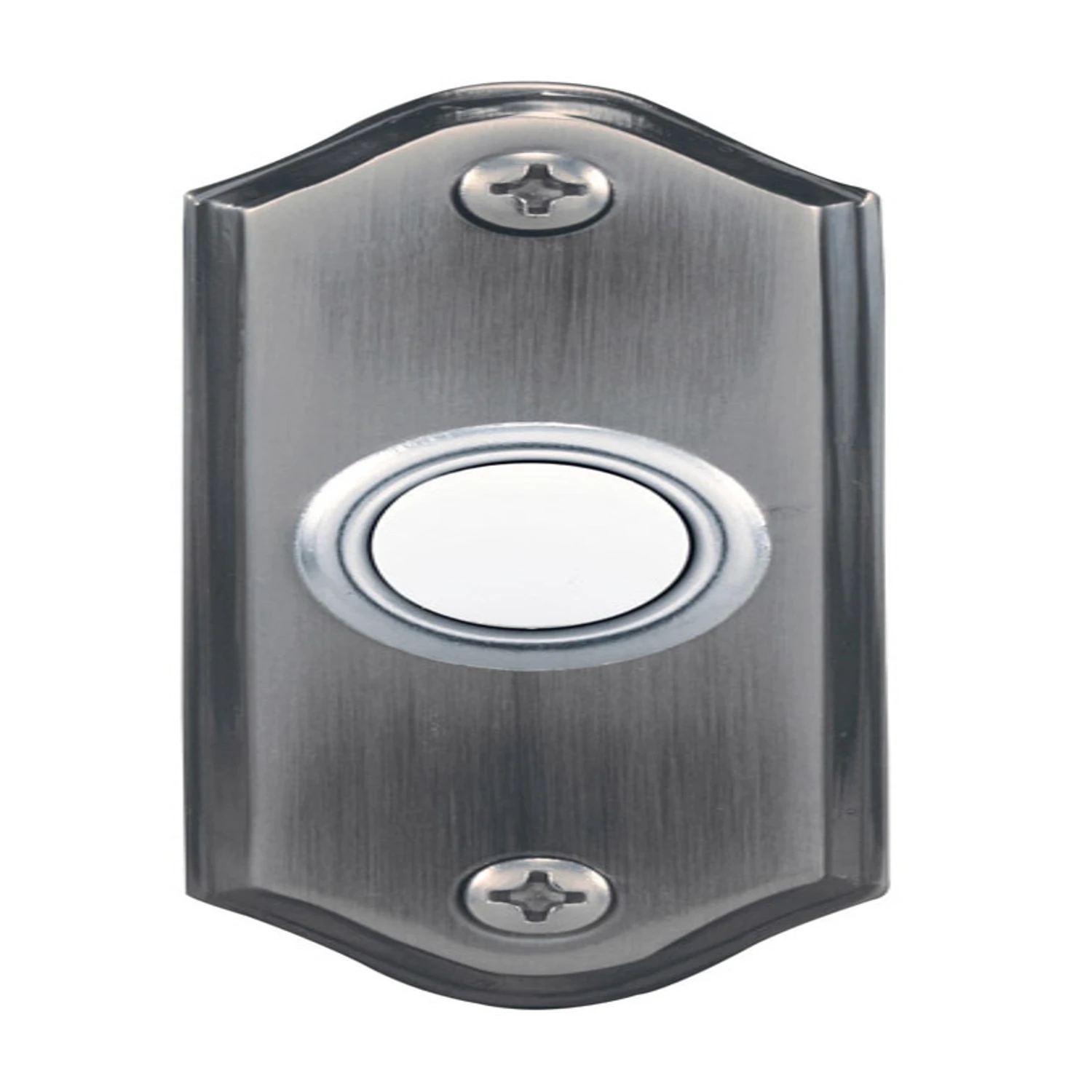 Wired Push Button Doorbell with Lighted Recessed Mount in Pewter Finish