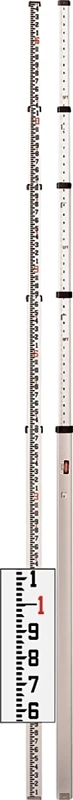 16 Ft. Telescoping Aluminum Leveling Rod With Feet/inches/8ths Graduation