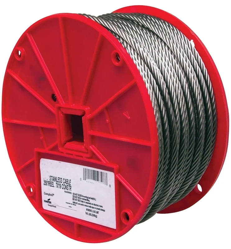 250' 1/4" 7X19 SS CABLE