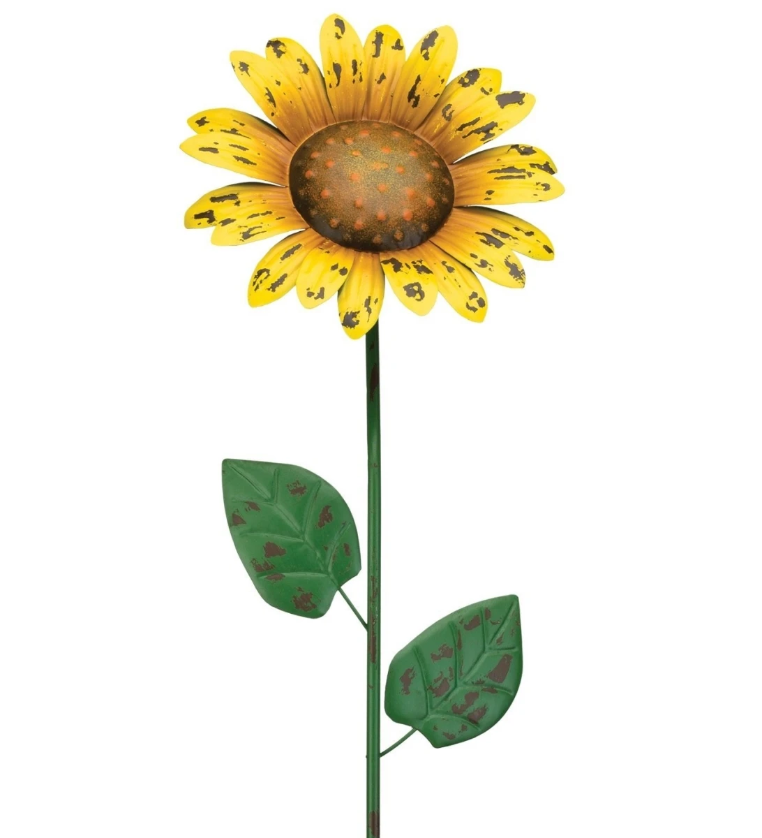 36 In. Yellow Sunflower Outdoor Garden Stake - Rustic Flower Decor