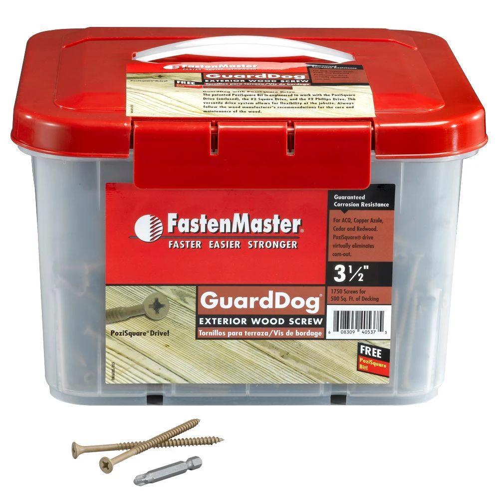 FastenMaster GuardDog No. 10 X 3-1/2 in. L Gold Phillips/Square Bugle Head Deck Screws 1350 pk