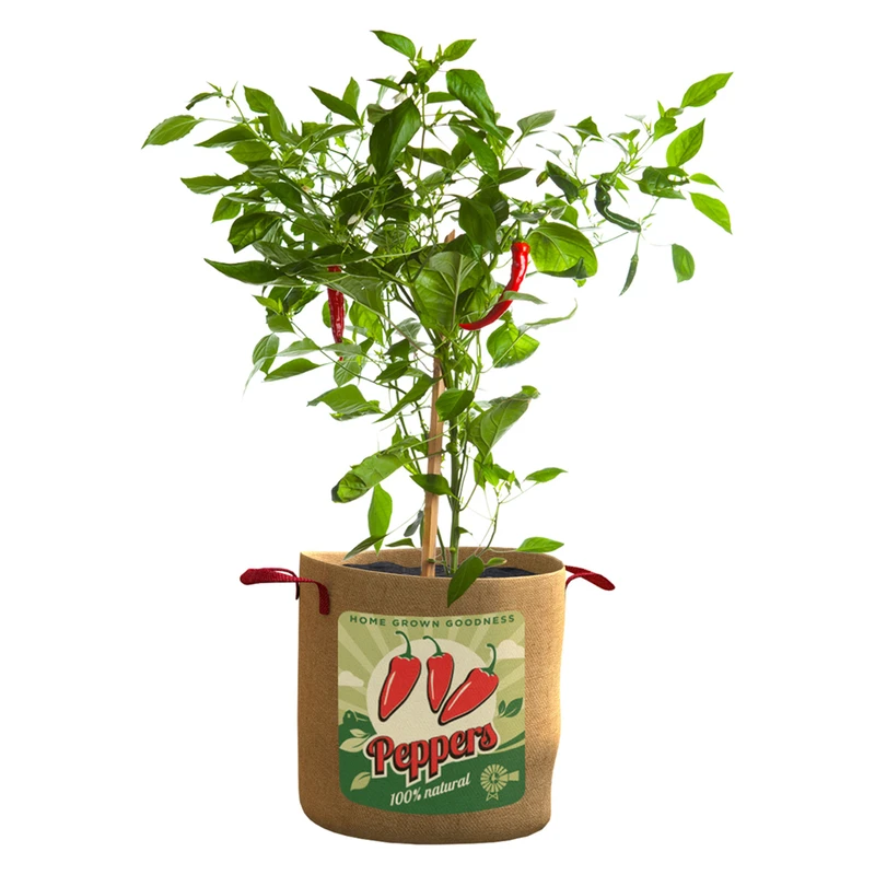 Panacea 16 In. H Brown Burlap Pepper Planter, Reinforced Drain Hole, 10 Gallon Capacity