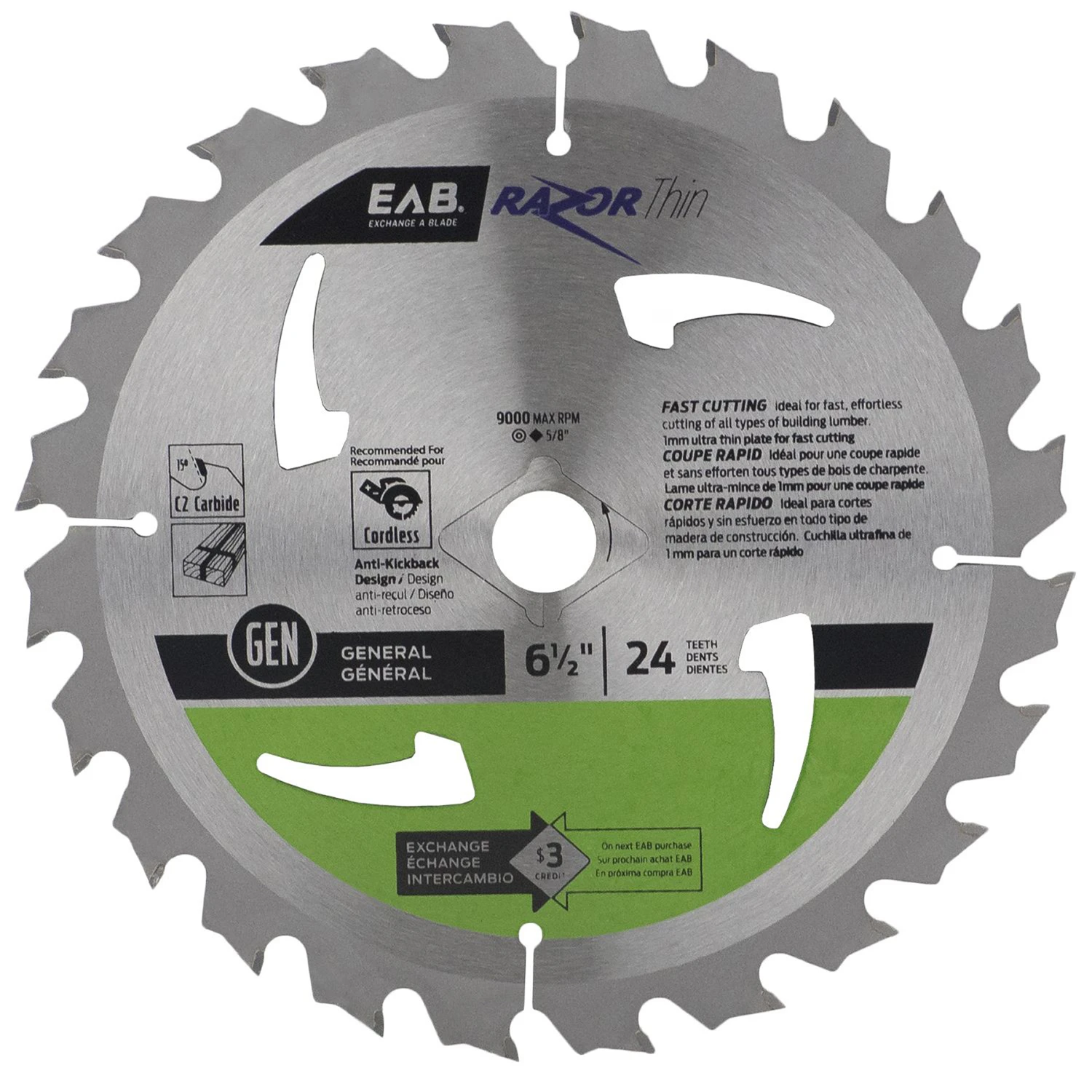 Circular Saw Blade, Thin, 24-Tooth x 6-1/2-In.