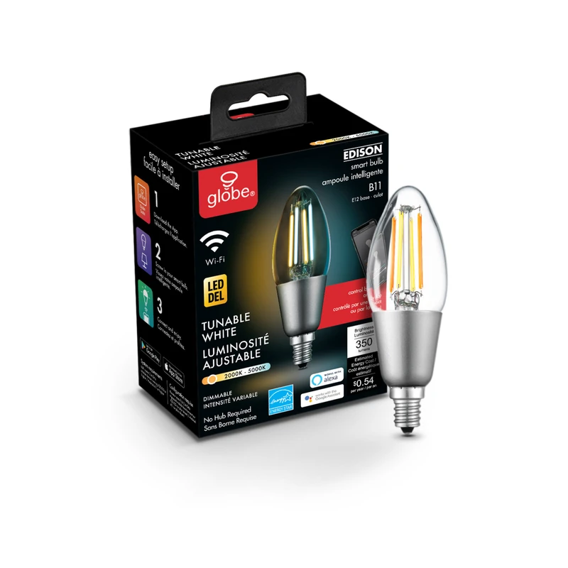 Wi-fi Smart Home B11 E12 Led Bulb Tunable White 40 Watt Equivalent
