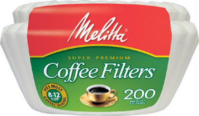 8-12 Cup White Basket Coffee Filter (200-pack) - Chlorine Free, Textured Paper