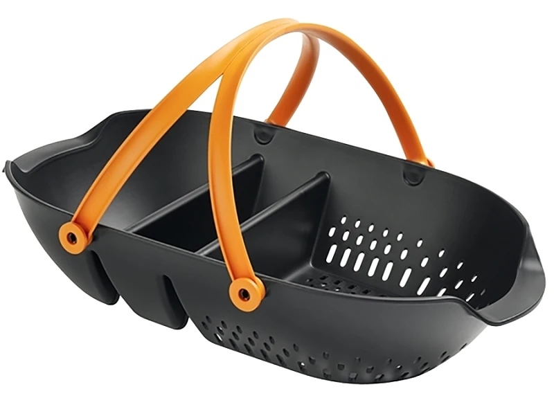 24 In. Plastic Garden Harvest Basket With Ergonomic Handles