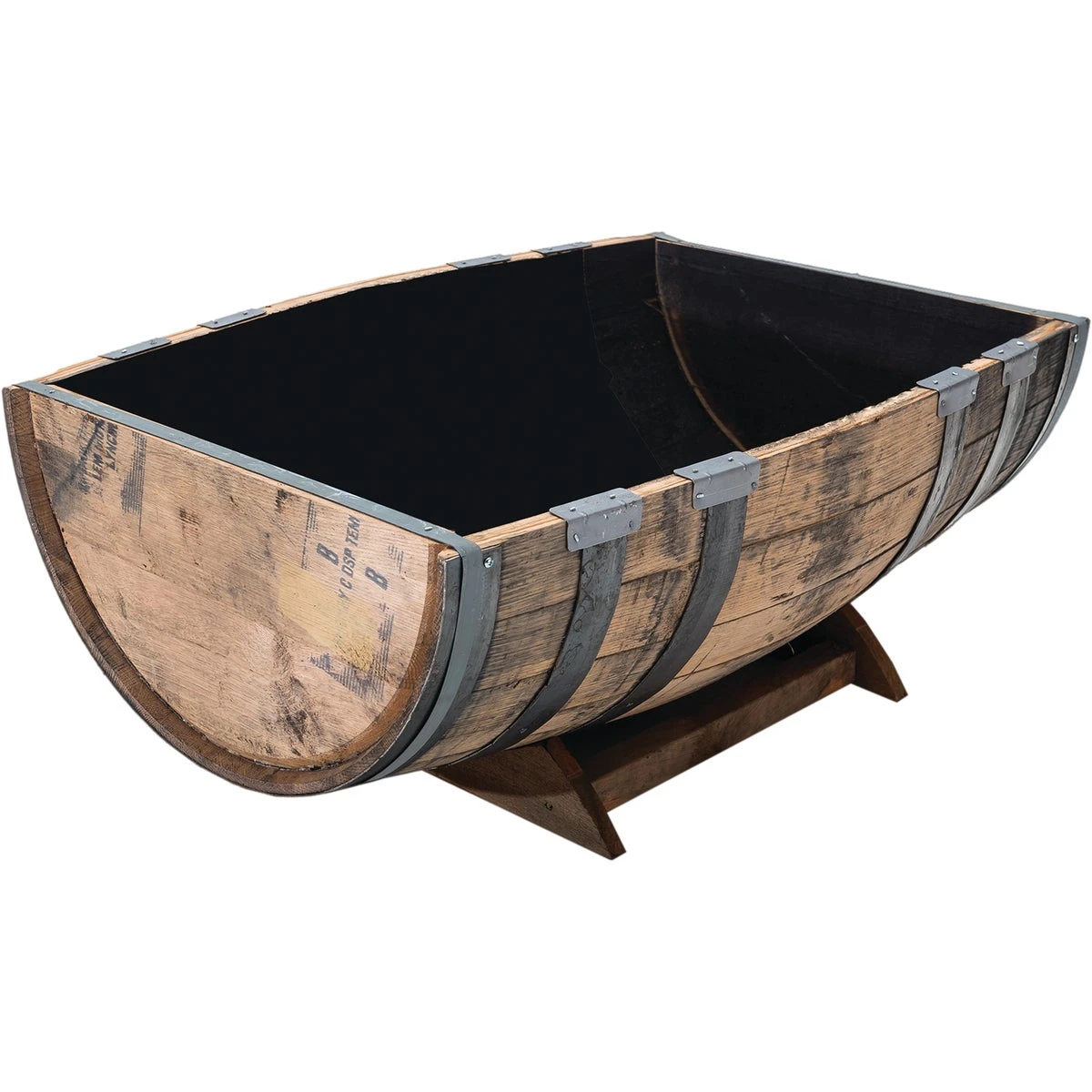 Oak Wood Barrel Garden Planter with Natural Finish, Durable Outdoor Decorative Pot