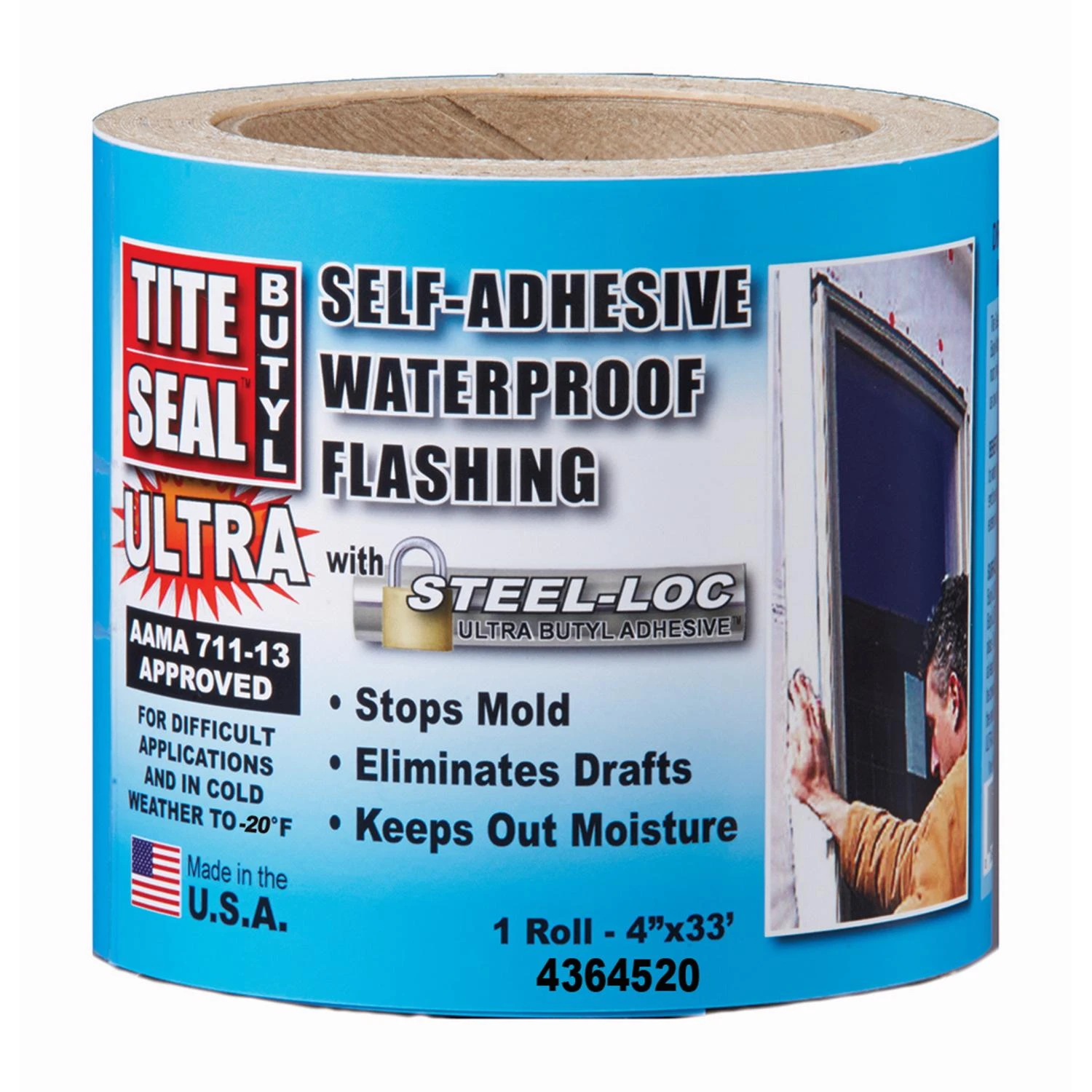 Tite Seal 4 In. W X 33 Ft. L Polyethylene Flashing Butyl White