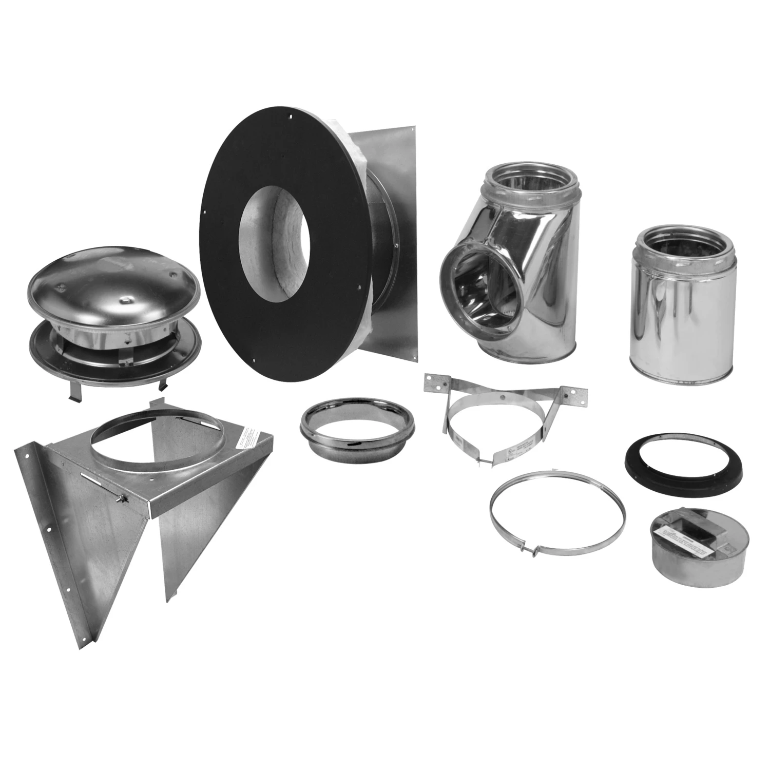 6 Inch Stainless Steel Thru-the-wall Chimney Support Kit