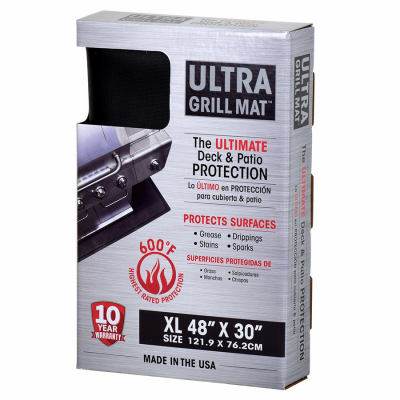 Ultra Grill Mat 30 In. W X 48 In. L Black Rectangle Grill Mat