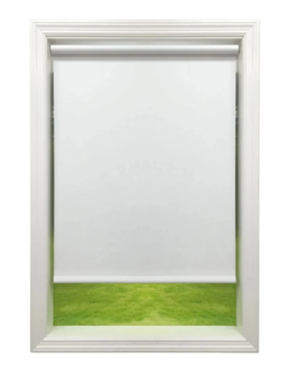 Linen Roller Window Shade Light Filtering White 55 by 72 Inches