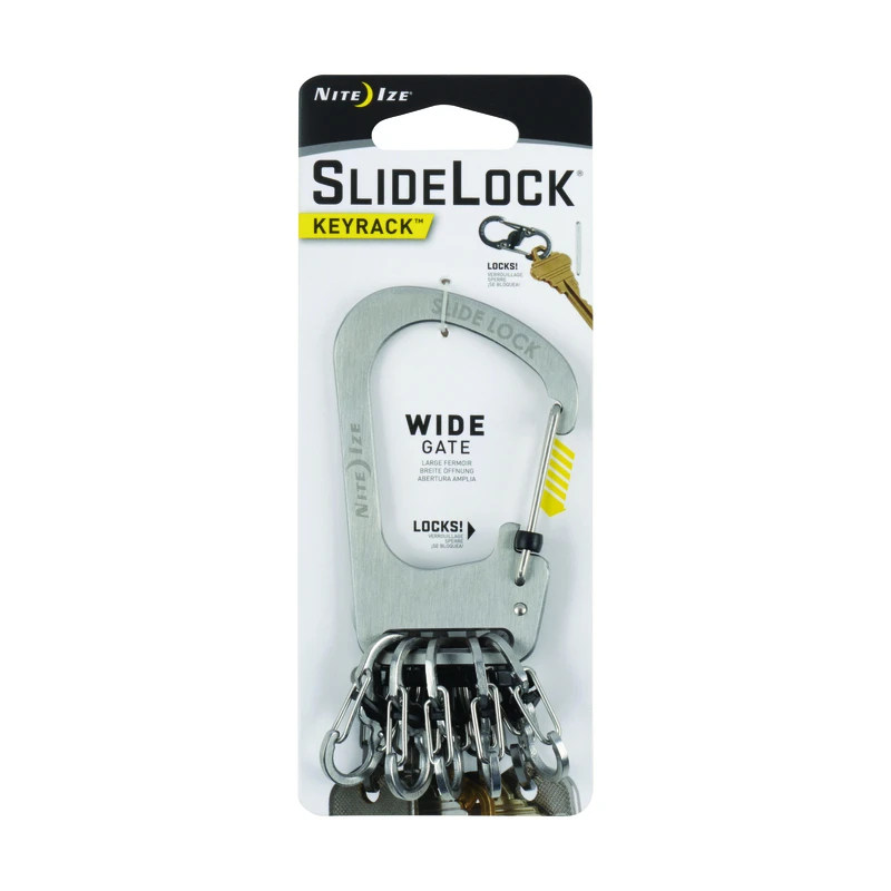 Nite Ize SlideLock 2.4 in. D Stainless Steel Silver Carabiner Key Chain Nite Ize SlideLock 2.4 in. D Stainless Steel Silver Carabiner Key Chain