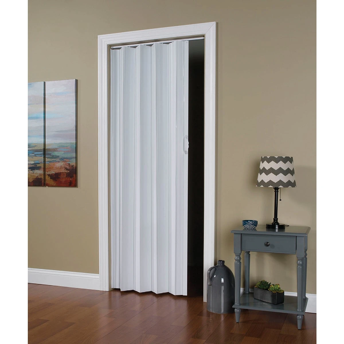24 In. To 36 In. W. X 80 In. H. White Accordion Folding Door