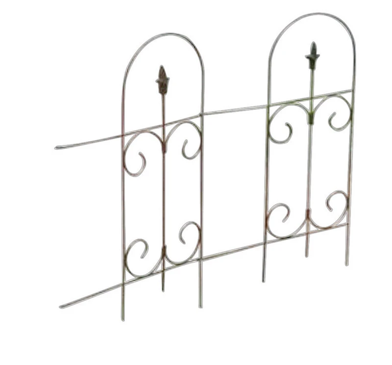 Panacea Living Accents 97 In. L X 32 In. H Steel Black Garden Fence With Finial
