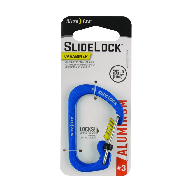 Slidelock Aluminum Blue Carabiner Key Chain #3 - Lightweight And Durable
