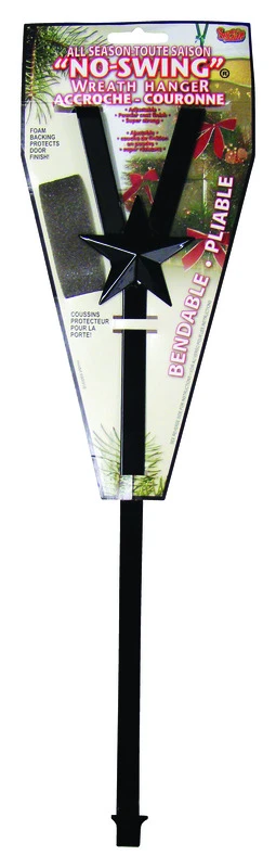 Adjustable No-Swing Wreath Hanger in Black Finish
