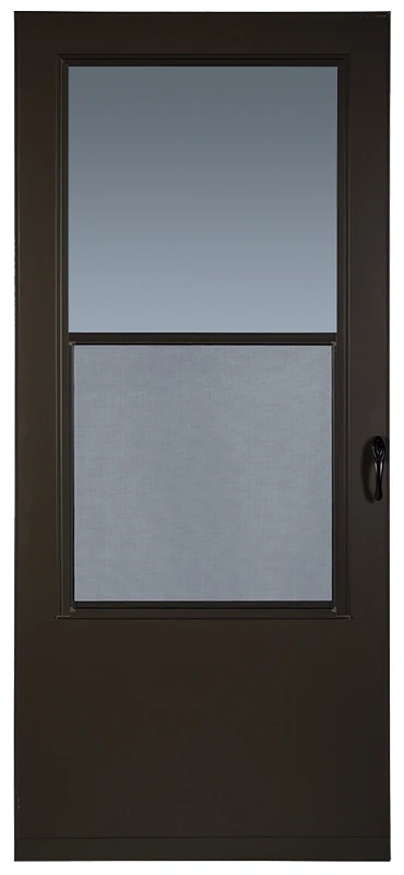 Value-core 36 In. W X 80 In. H Brown Self-storing Aluminum Storm Door