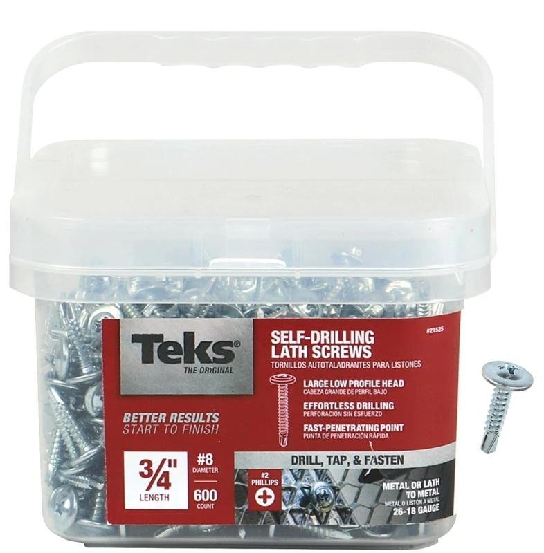 Lath Screws, Metal To Wood/Metal, Phillips Head, Drill Points, #8-18 x 3/4 In., 600-Pk.