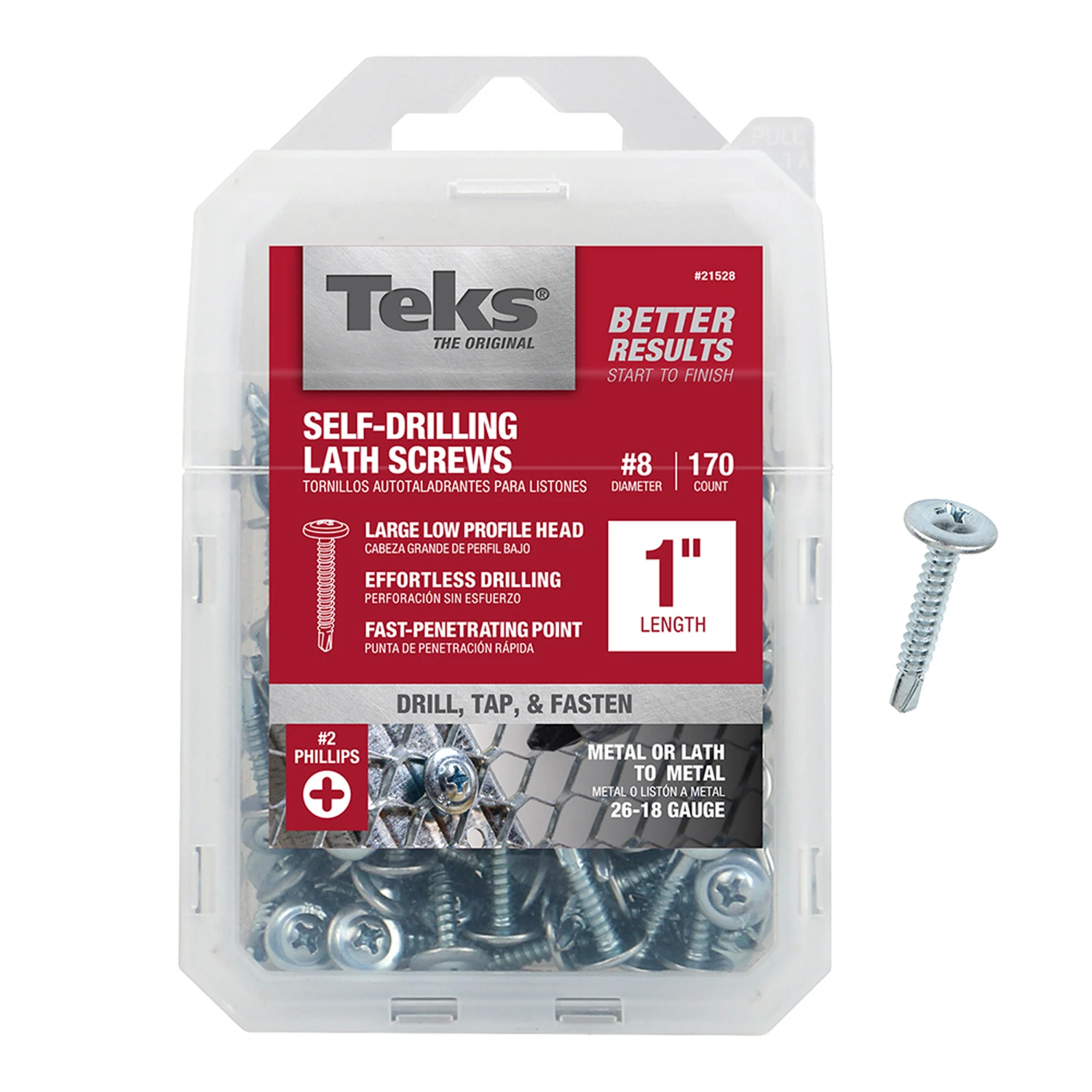 Lathe Screws, Drill Point, 1 In. x #8, 170-Pk.