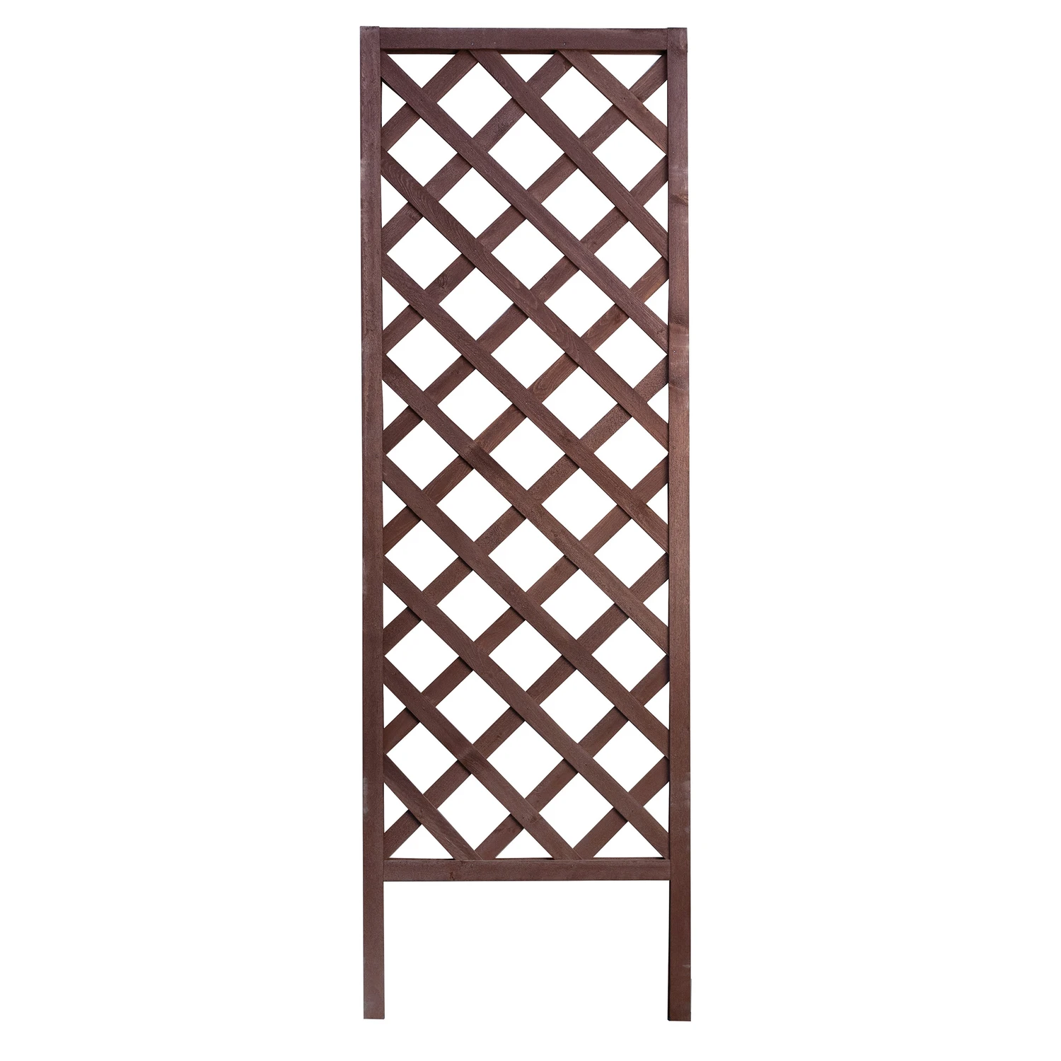 72 In. H Brown Wood Diamond Framed Trellis For Climbing Plants