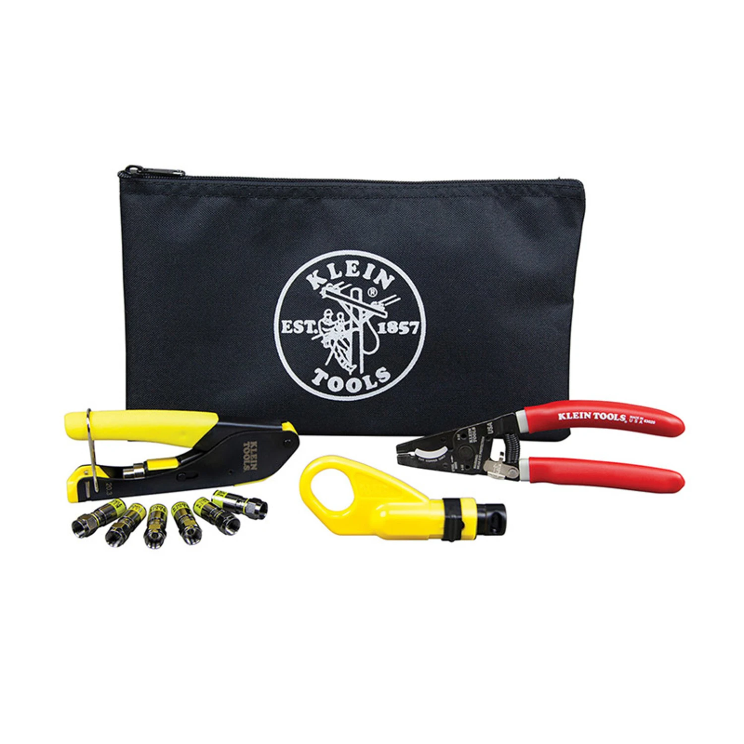 12.75 In. L Black Coax Cable Installation Kit With Zipper Pouch