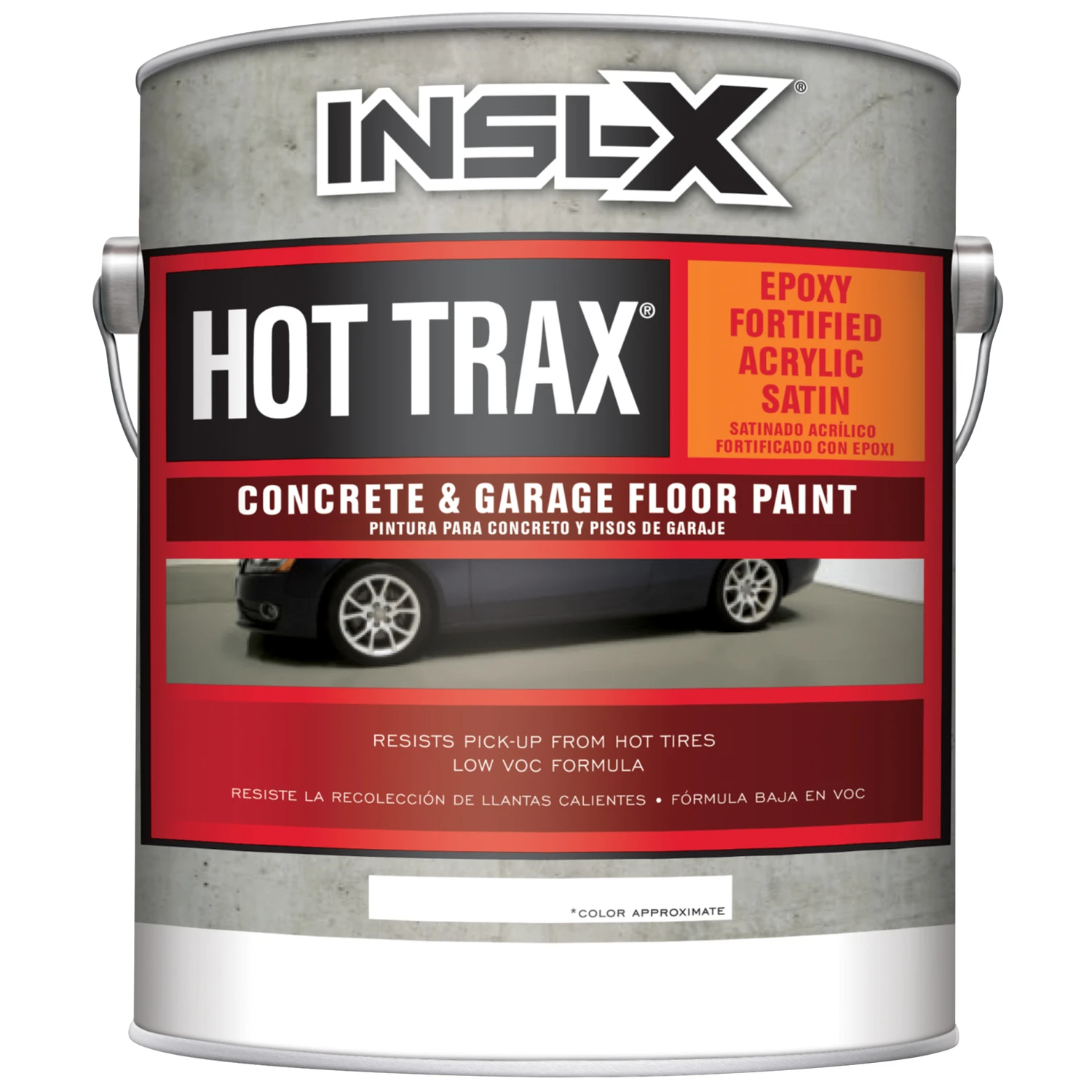 Hot Trax Silver Grey Latex Satin Concrete and Garage Floor Paint, One Gallon