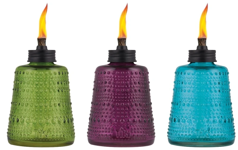 Carnival Glass Table Torch, Assorted Colors, 6 In.