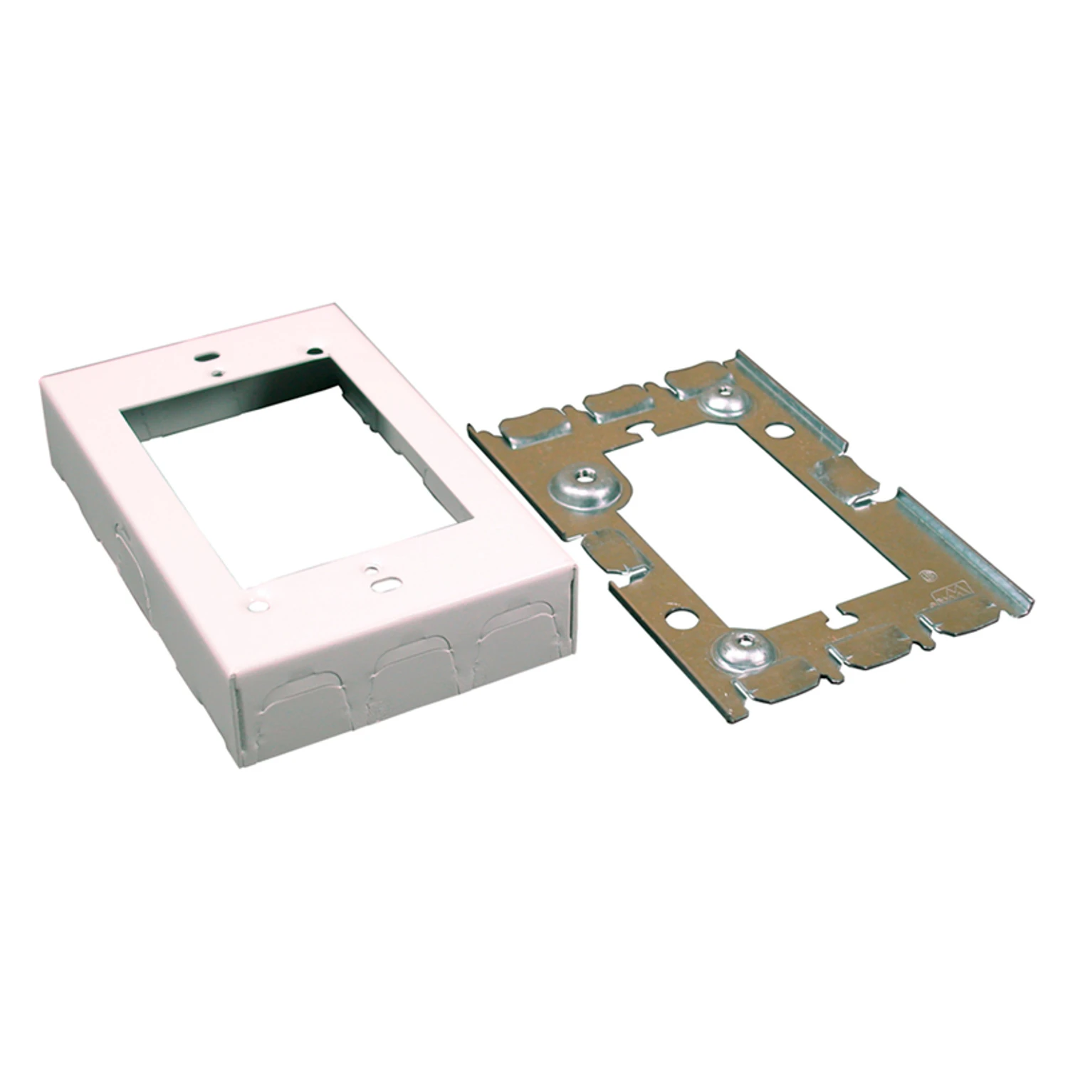 Metal Starter Box with One Inch Depth, White Finish