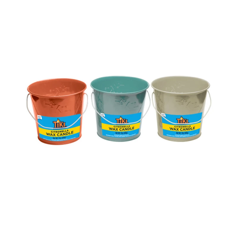 Citronella Wax Candle Bucket, Seaside Escape Scent, Assorted Colors, 17 Ounce