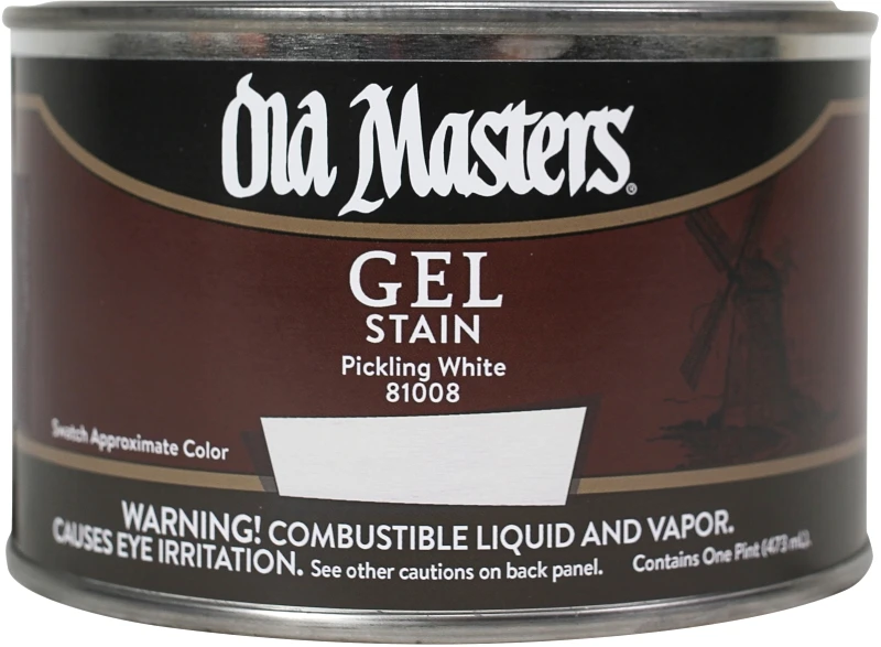 Oil-based Gel Stain, Pickling White, 1 Pint - Highly Pigmented Finish