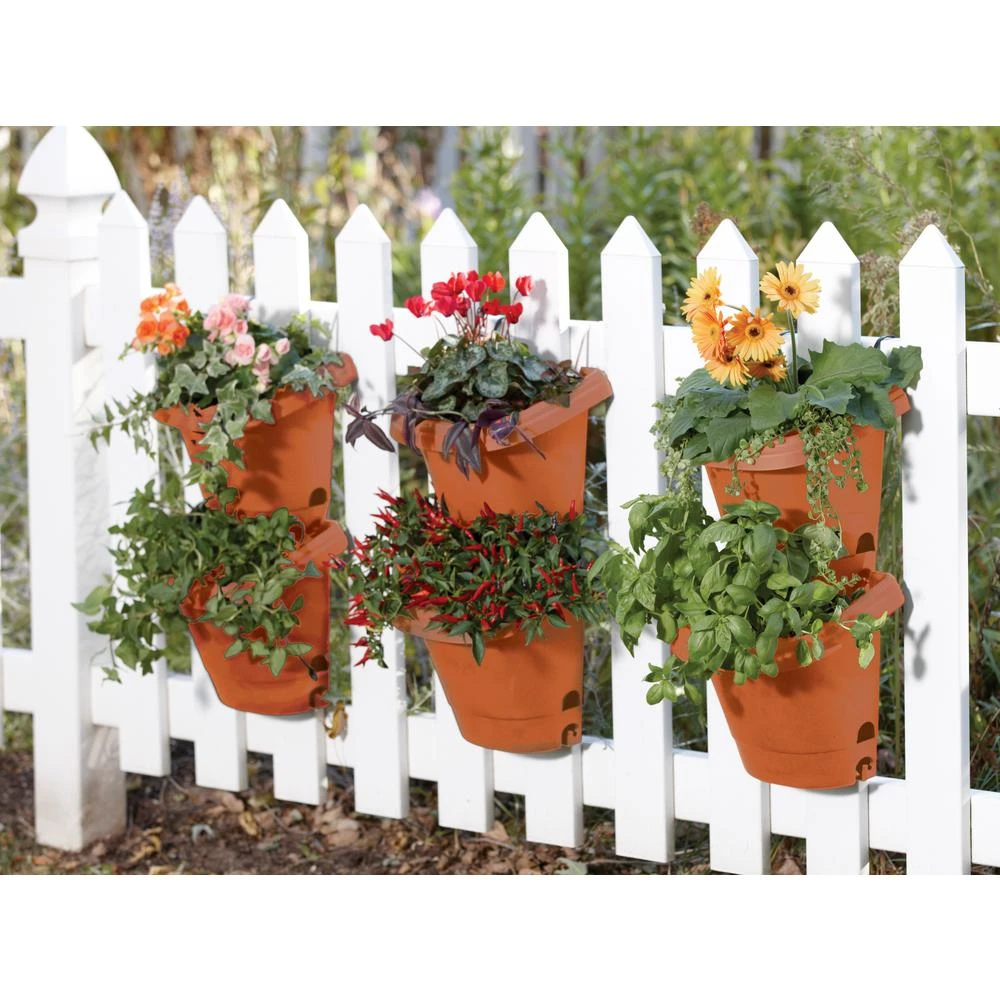 Hanging Garden System, 3-Planters, Clay